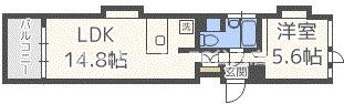 匠空KYOMACHIBORI(1LDK/4階)の間取り写真