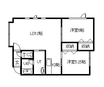 フレンズ3・1(2LDK/1階)の間取り写真