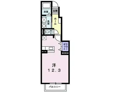 ノースフライス(ワンルーム/1階)の間取り写真