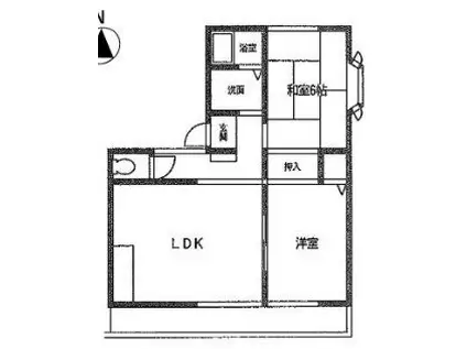 グレート山王(2LDK/1階)の間取り写真