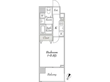 BLUROCK豊洲(1K/10階)の間取り写真