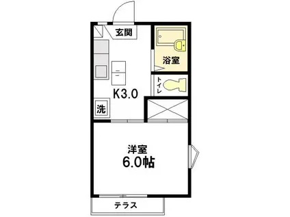 ヴィラ・パイン(1K/1階)の間取り写真