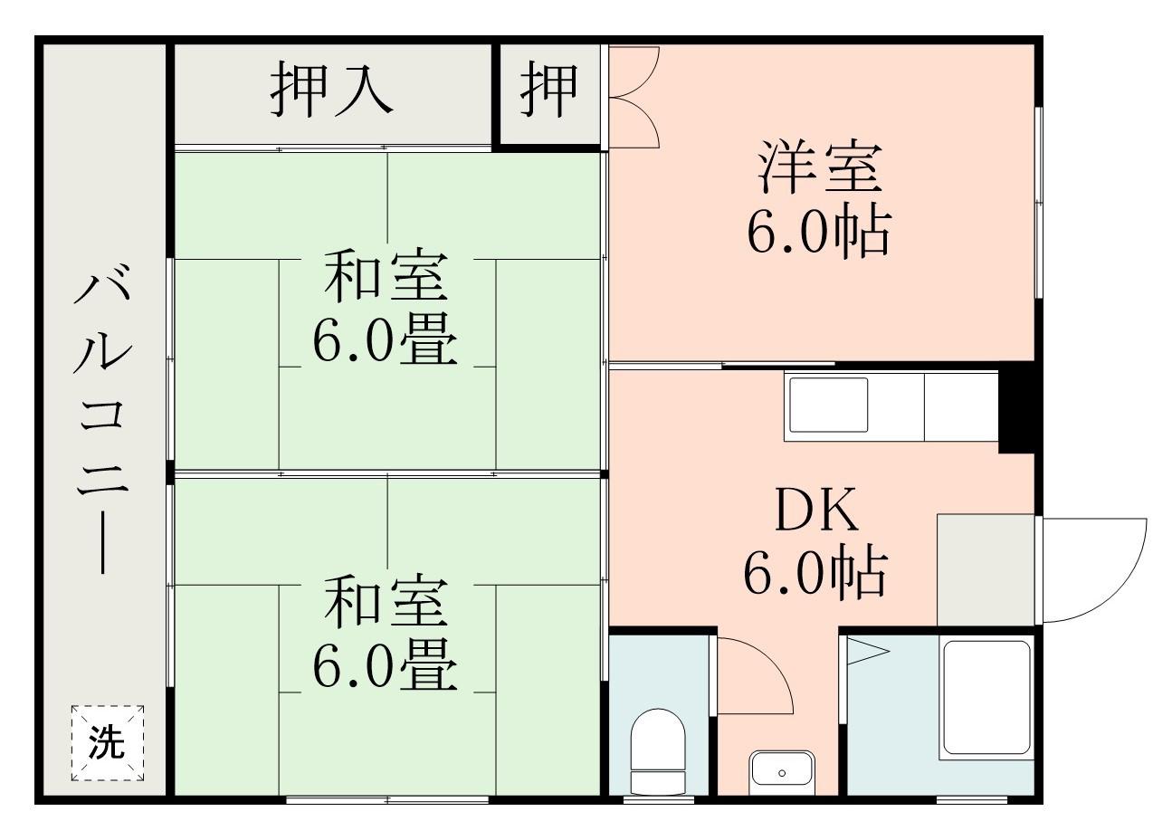 コーポサンライズ(3DK/3階)の間取り写真