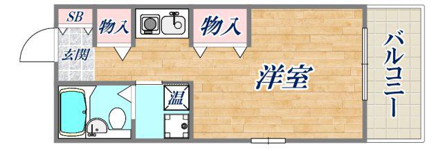 二宮ロイヤルハイツ(ワンルーム/2階)の間取り写真