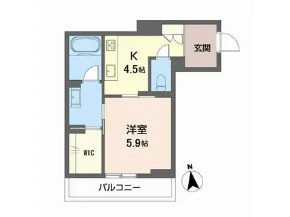 グランメゾン天神(1K/2階)の間取り写真