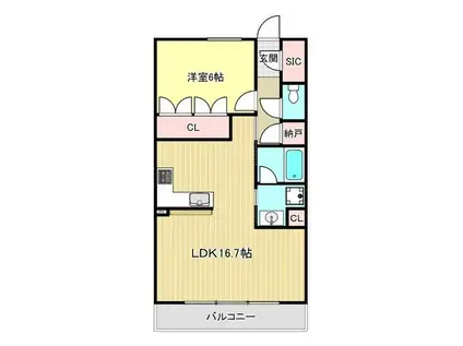 レ・ジェイド名古屋(1LDK/14階)の間取り写真