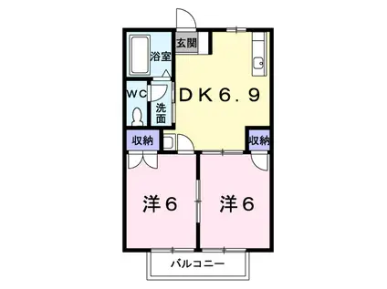 アークヒルズK(2DK/2階)の間取り写真