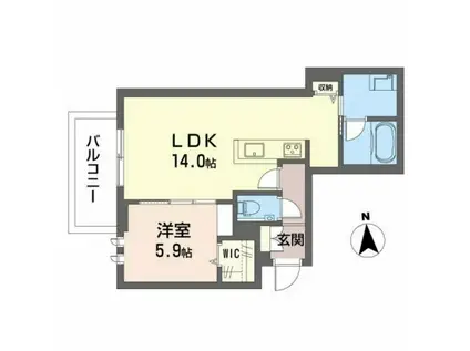 シャーメゾンステージ茜部本郷(1LDK/2階)の間取り写真