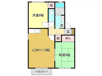 セジュールOK(2LDK/1階)の間取り写真