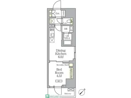 プライムガーデン大森(1DK/7階)の間取り写真