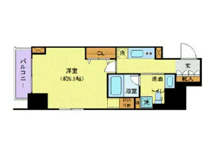 グランドコンシェルジュ六本木(1K/15階)の間取り写真