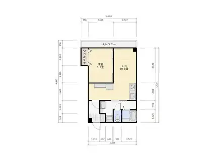 クイール若宮(1LDK/4階)の間取り写真
