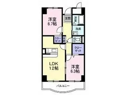 サンパティークフロール(2LDK/1階)の間取り写真