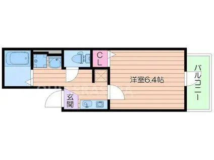 レジア野江内代(1K/3階)の間取り写真