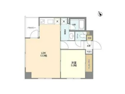 レジデンス白金高輪(1LDK/6階)の間取り写真