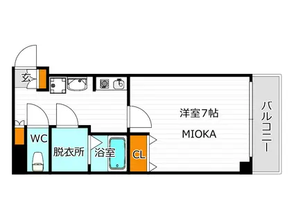 ソラード王子町(1K/1階)の間取り写真