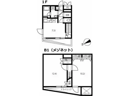 リーガランド恵比寿(2LDK/B1階)の間取り写真