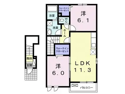 アルバ・TAKA A(2LDK/2階)の間取り写真