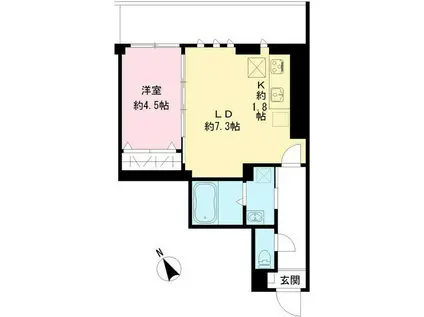 つむぎの杜 西荻みなみ(1LDK/2階)の間取り写真