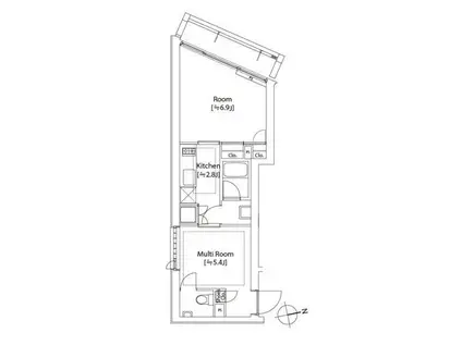 カスタリア祐天寺(1SK/4階)の間取り写真