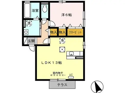 エミグランド(1LDK/1階)の間取り写真