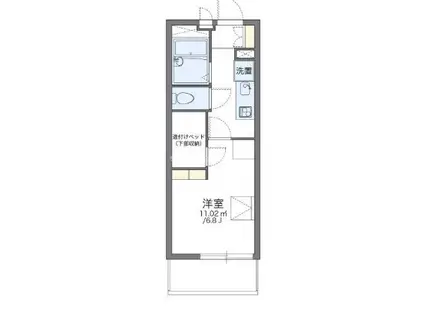 レオパレスイルニードII(1K/4階)の間取り写真