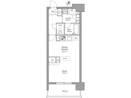 スパシエルクス西川口(1DK/7階)の間取り写真