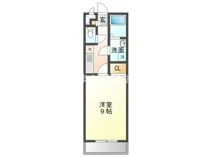 アンプルールリーブルPEARFIELDII(1K/2階)の間取り写真