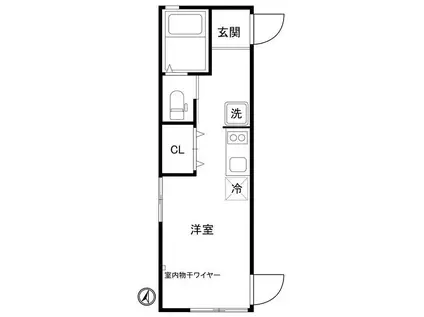 グランエッグス東中野S(ワンルーム/1階)の間取り写真