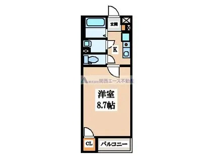 FELICITA寺川(1K/2階)の間取り写真