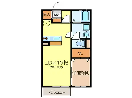 エスポワール(1LDK/2階)の間取り写真