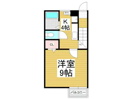 シャトーHIRO I(1K/2階)の間取り写真