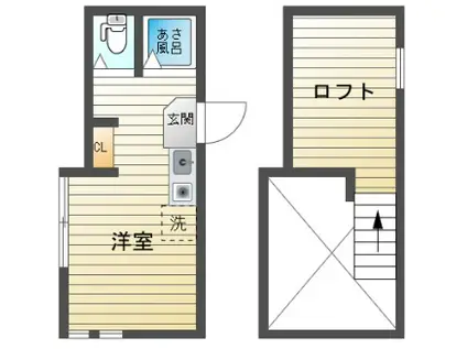 アーバンプレイス東中野レジデンス(ワンルーム/2階)の間取り写真
