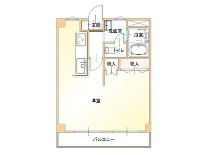 ハイツ雨宮(ワンルーム/3階)の間取り写真