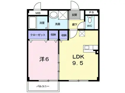 サニー ヴィオラ(1DK/1階)の間取り写真