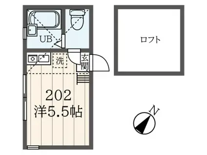 ユナイト追浜アドニース(ワンルーム/1階)の間取り写真