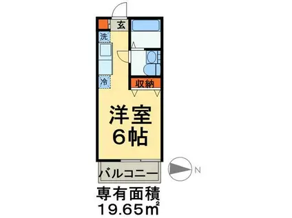 サンフレア(ワンルーム/1階)の間取り写真