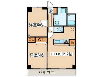 KLAR.青葉(2LDK/3階)の間取り写真