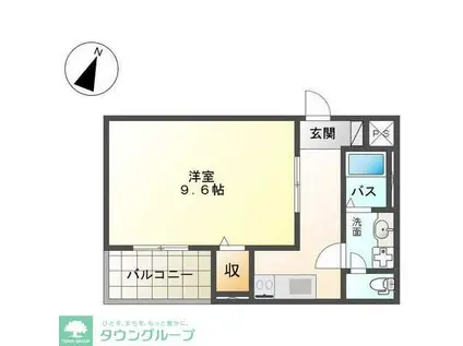 GRANDYIII(1K/3階)の間取り写真