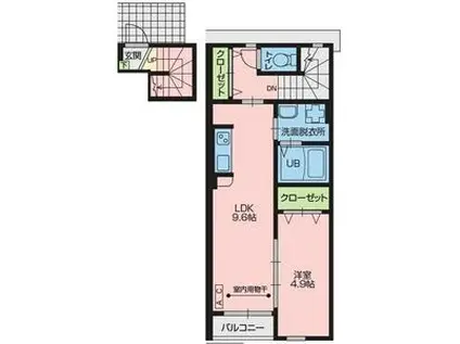 ランコントルVI(1LDK/2階)の間取り写真