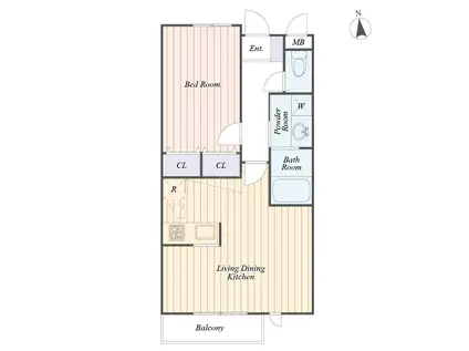 アレグリア鵠沼(1LDK/1階)の間取り写真