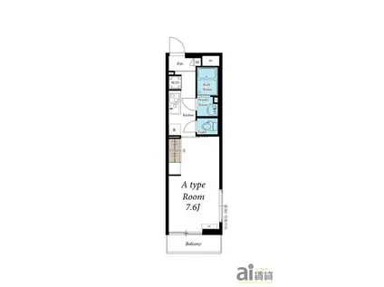 リブリ・アルカサル(1K/2階)の間取り写真