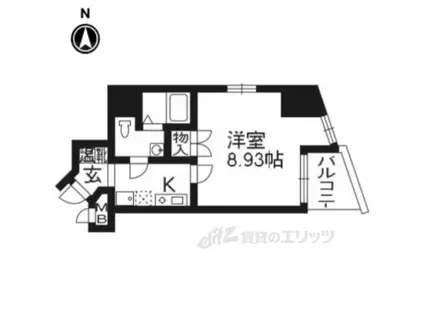 エスポワール椥辻(1K/4階)の間取り写真