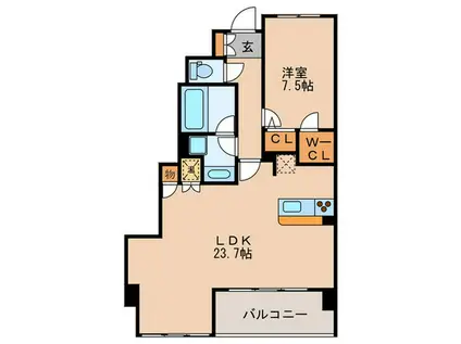 グレンパーク梅田北(1LDK/13階)の間取り写真