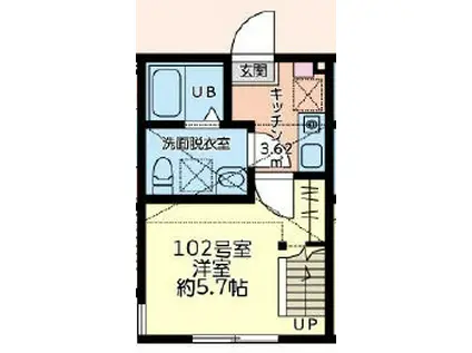 リアンスコートアールエス(1K/1階)の間取り写真