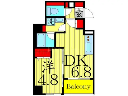 アイル押上ノルド(1DK/9階)の間取り写真