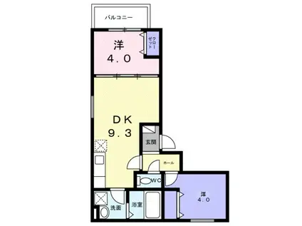 GRAND ARIA(2LDK/1階)の間取り写真