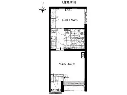 カーサ麻布ANNEX(1LDK/B1階)の間取り写真