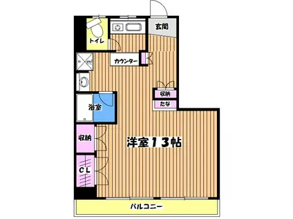 東栄ハイツ(ワンルーム/2階)の間取り写真