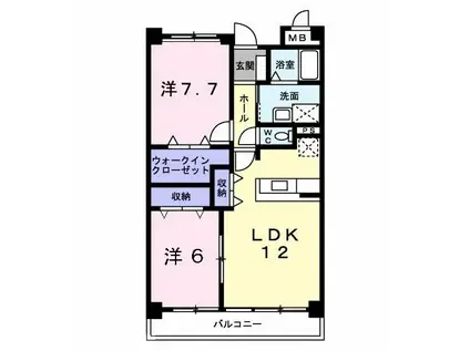 アルバ・レン(2LDK/2階)の間取り写真